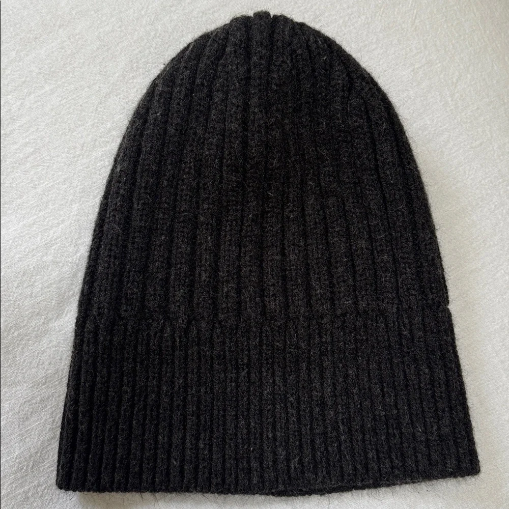 UNIQLO HEATTECH RIBBED BEANIE Wool Blend DARK GRAY 478303 +BONUS HAT NAVY UNISEX